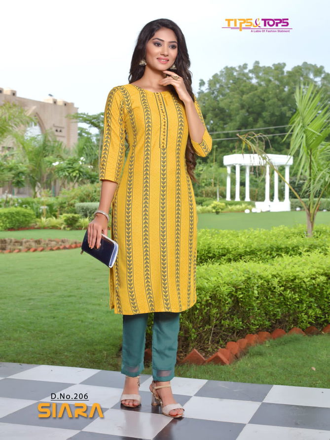 TIPS TOPS SIARA 2 Fancy Regular Wear Rayon Printed Kurti With Bottom Collection